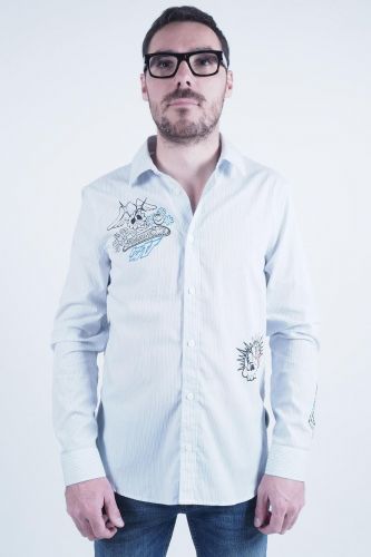 Zadig & Voltaire Homme chemise Bleu/blanc