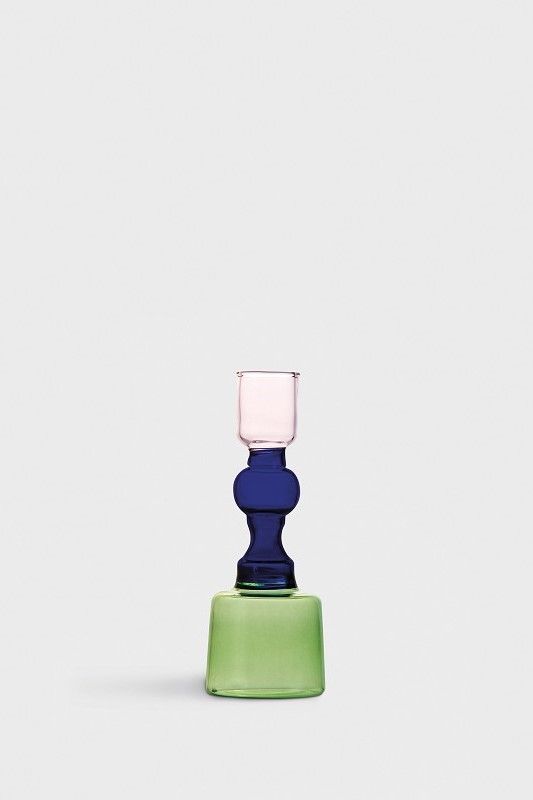 &K Amsterdam Bougeoir Bleu-multi  (Bougeoir verre small 13 cm - 2170-03 Bougeoir small verre) - Marine | Much more than shoes