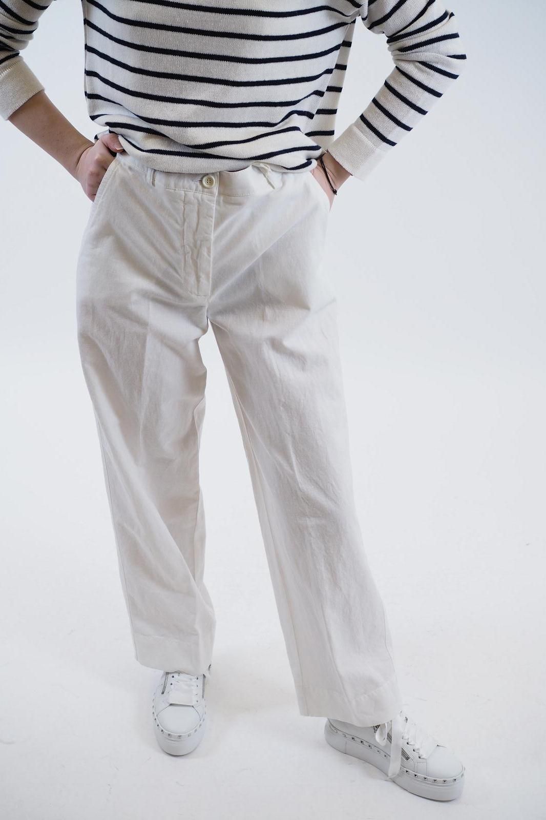 Pantalon blanc large 1970 pour femme