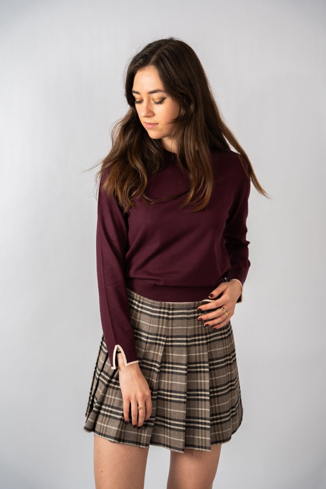 1970 SEVENTY pull Bordeaux