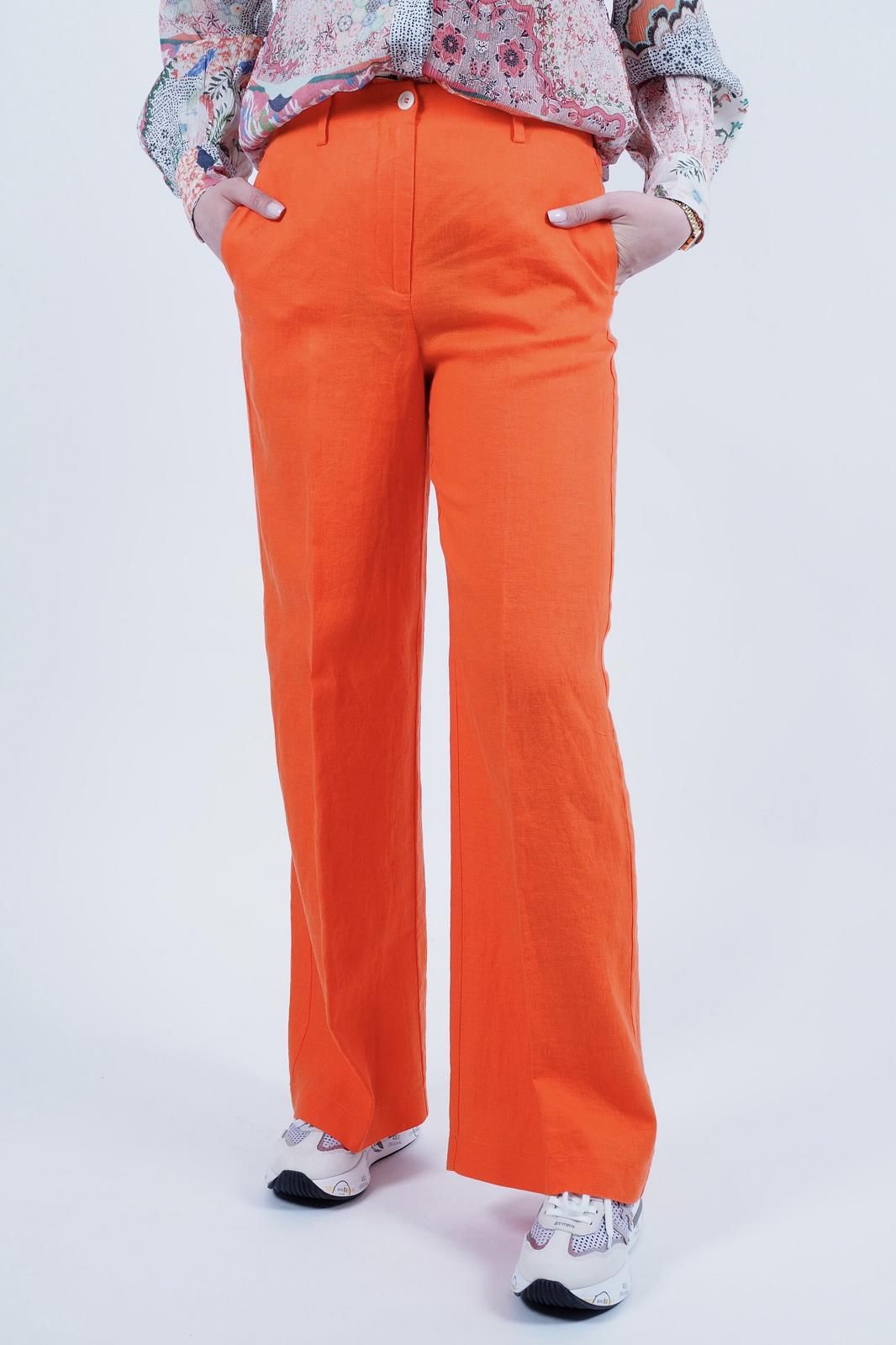 Pantalon en lin orange 1970 SEVENTY | Marine