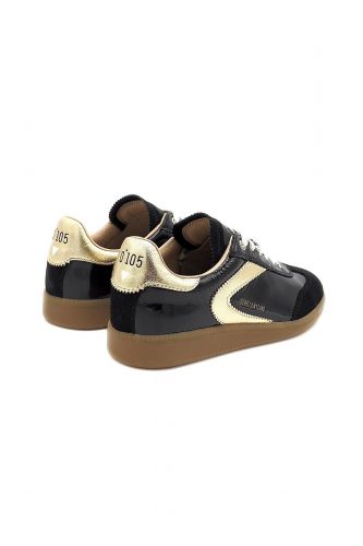 Baskets en nubuk & cuir vernis noir 0'105 | Marine