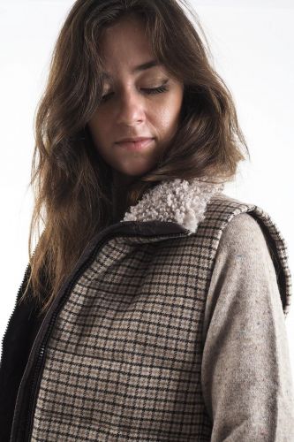 Gilet à motif pied-de-poule SEVENTY | MARINE Auvelais