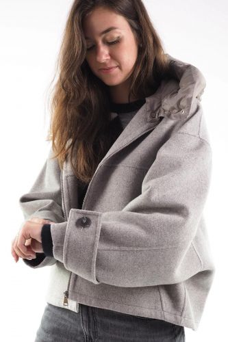 Manteau court à capuche amovible SEVENTY | MARINE Auvelais