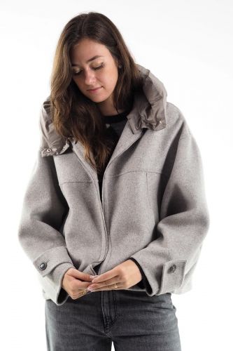 Manteau court à capuche amovible SEVENTY | MARINE Auvelais