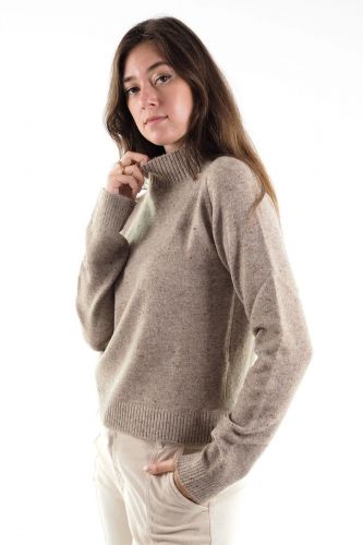 Pull en laine Mouliné beige SEVENTY | MARINE Auvelais