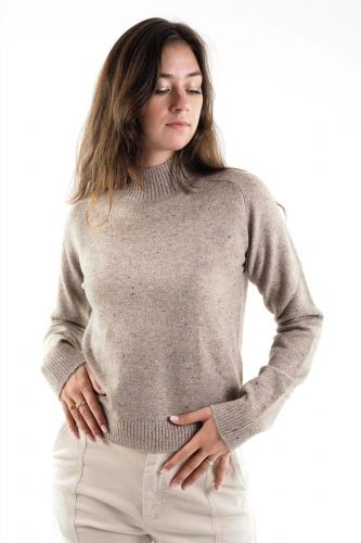 Pull en laine Mouliné beige SEVENTY | MARINE Auvelais