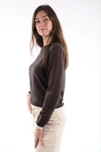 Pull fin brun SEVENTY | MARINE Auvelais
