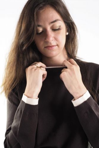 Pull fin brun SEVENTY | MARINE Auvelais