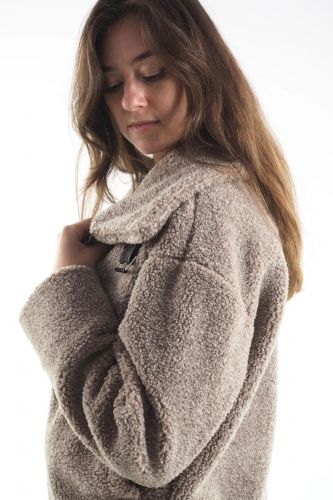 Veste en fausse fourrure bouclée SEVENTY | MARINE Auvelais