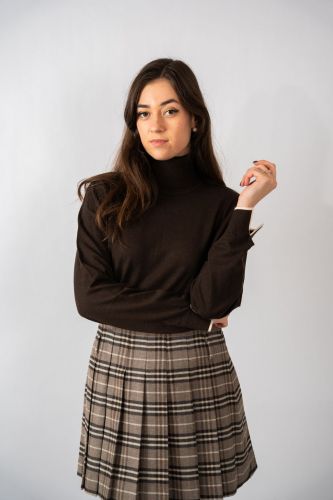 Pull col roulé marron 1970 SEVENTY | Marine