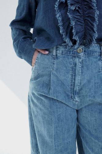 Jeans à pinces bleu 1970 SEVENTY | Marine