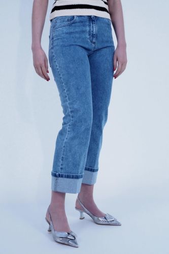 Jeans avec revers 1970 SEVENTY | Marine