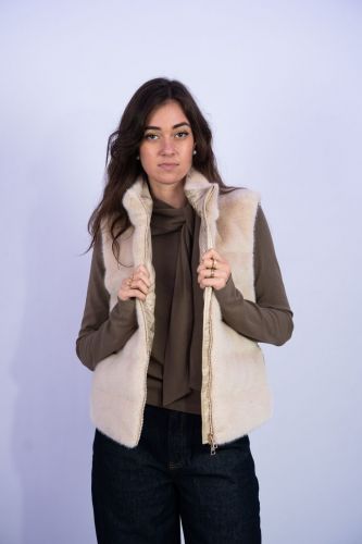 Teddy sans manches camel clair 1970 SEVENTY | Marine