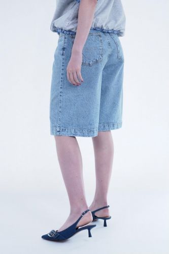 8PM short Bleu femmes (Bermuda denim foil - HILTON) - Marine | Much more than shoes