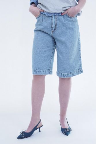 8PM short Bleu femmes (Bermuda denim foil - HILTON) - Marine | Much more than shoes