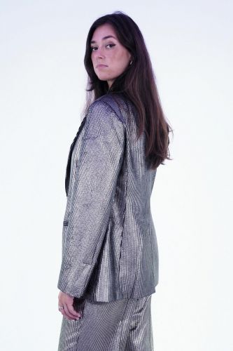 Blazer en velours metal or double boutonnage 8PM | Marine