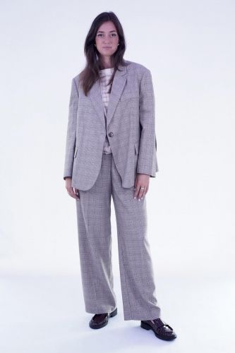 Blazer à motif Prince de Galles beige 8PM | Marine