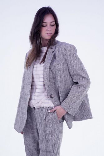 Blazer à motif Prince de Galles beige 8PM | Marine