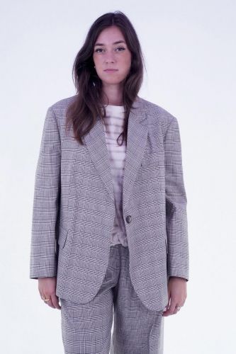 Blazer à motif Prince de Galles beige 8PM | Marine