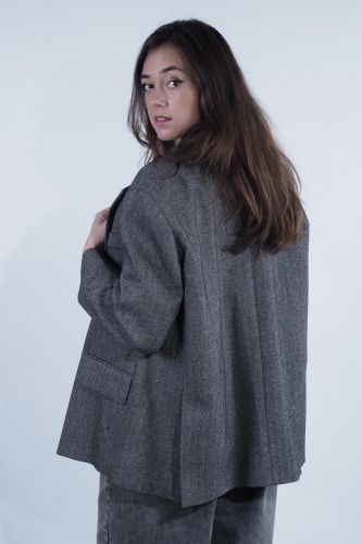 8PM blazer Gris femmes (Blazer oversize MG - TUFTS chiné clair) - Marine | Much more than shoes