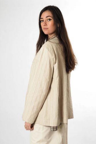 8PM blazer Beige femmes (Blazer oversize structure - DOHA-A blazer trame) - Marine | Much more than shoes