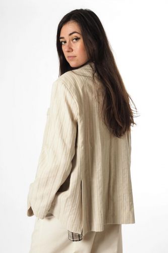 8PM blazer Beige femmes (Blazer oversize structure - DOHA-A blazer trame) - Marine | Much more than shoes