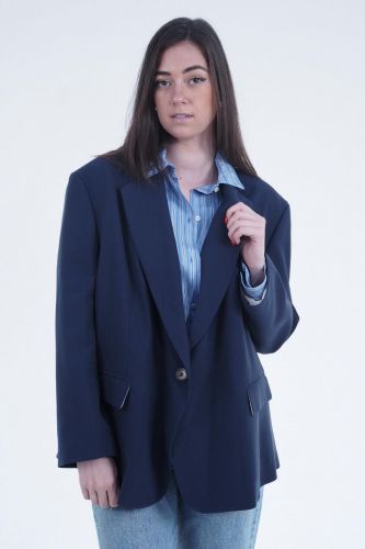 8PM blazer Bleu femmes (Blazer uni bleu - CONNAUGHT A oversized) - Marine | Much more than shoes