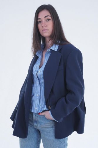 8PM blazer Bleu femmes (Blazer uni bleu - CONNAUGHT A oversized) - Marine | Much more than shoes