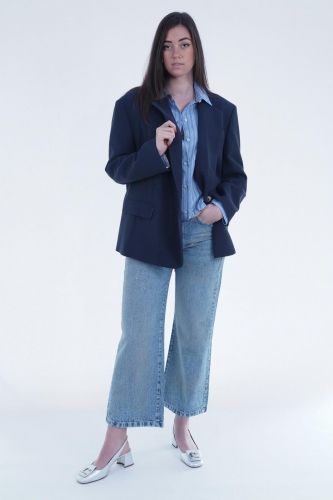 8PM blazer Bleu femmes (Blazer uni bleu - CONNAUGHT A oversized) - Marine | Much more than shoes