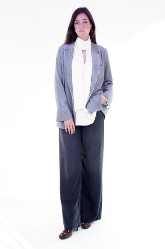 Blazer en velours gris texturé 8PM | Marine