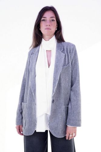 Blazer en velours gris texturé 8PM | Marine