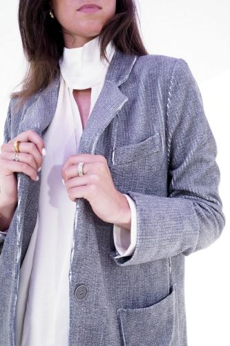 Blazer en velours gris texturé 8PM | Marine