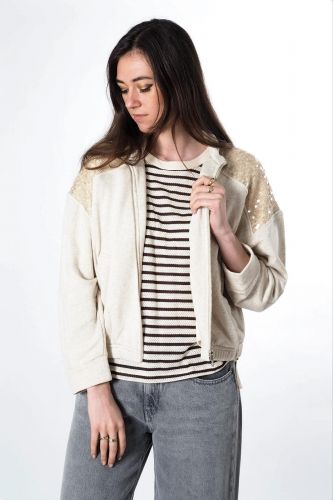 8PM sweat  Beige femmes (Blouson zippé 