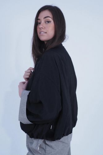 8PM bomber Noir femmes (Bomber revers - METROPOLE prince de galles) - Marine | Much more than shoes