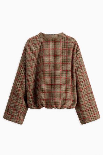 Veste bomber réversible à carreaux rouge 8PM | Marine