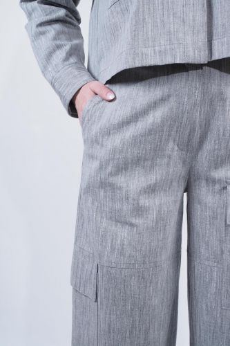Pantalon cargo gris chiné 8PM | Marine