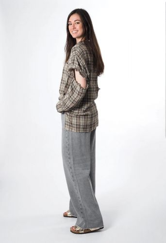 8PM chemise Multicolor femmes (Chemise carreaux + épaule trou - BANGALORE chemise carreaux) - Marine | Much more than shoes