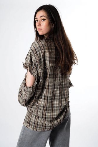 8PM chemise Multicolor femmes (Chemise carreaux + épaule trou - BANGALORE chemise carreaux) - Marine | Much more than shoes