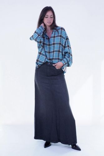 Chemise à carreaux turquoise 8PM | Marine