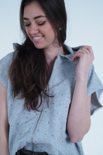 Sweat sans manches gris 8PM | Marine