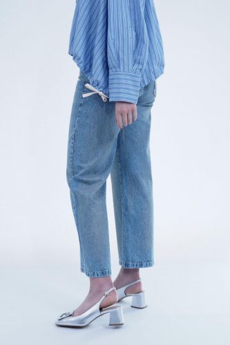 8PM pantalon Bleu femmes (Jeans denim foil - KALESMA loose) - Marine | Much more than shoes