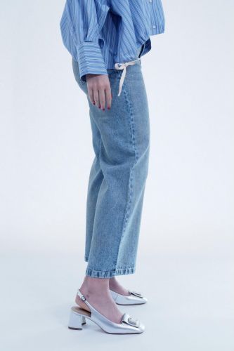 8PM pantalon Bleu femmes (Jeans denim foil - KALESMA loose) - Marine | Much more than shoes