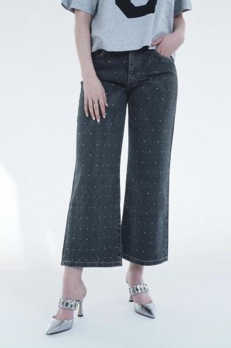 Jeans à paillettes gris 8PM | Marine