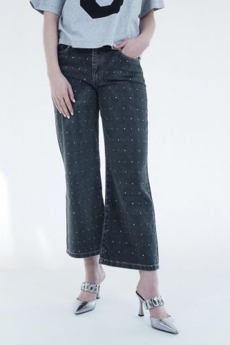 Jeans à paillettes gris 8PM | Marine