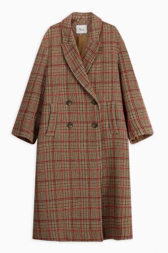 Manteau surdimensionné à carreaux en laine mélangée 8PM | Marine