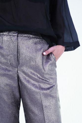 Pantalon en velours metal or double boutonnage 8PM | Marine