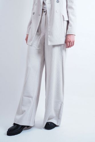 Pantalon large en velours blanc 8PM | Marine