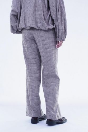 Pantalon à pince à motif Prince de Galles beige 8PM | Marine