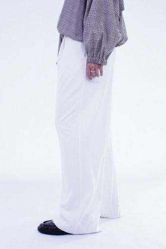 Pantalon en velours cotelé blanc 8PM | Marine
